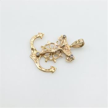 14kt Gold Diamond Religious Pendant