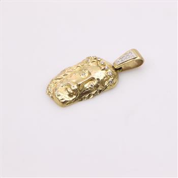 14kt Gold Diamond Religious Pendant