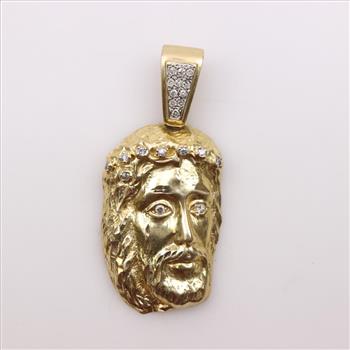 14kt Gold Diamond Religious Pendant