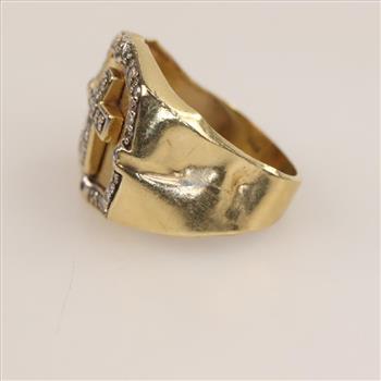 14kt Gold Diamond Religious Ring