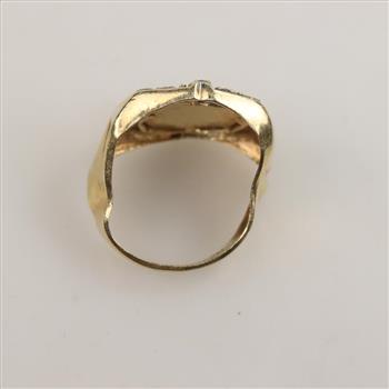 14kt Gold Diamond Religious Ring