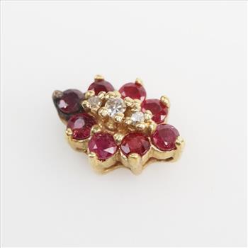 14kt Gold Diamond Ruby Pendant