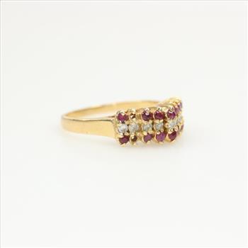 14kt Gold Diamond Ruby Ring