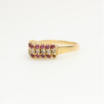 14kt Gold Diamond Ruby Ring