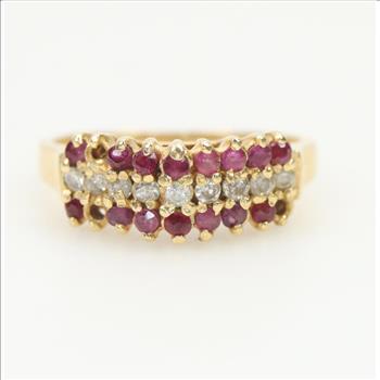14kt Gold Diamond Ruby Ring