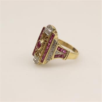 14kt Gold Diamond Ruby Ring
