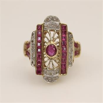 14kt Gold Diamond Ruby Ring