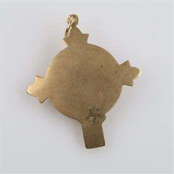 14kt Gold Diamond Semi-Hollow Religious Pendant