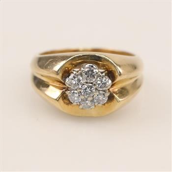14kt Gold Diamond Signet Ring