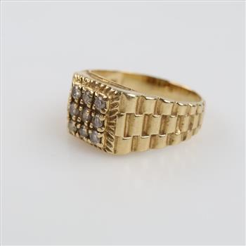 14kt Gold Diamond Signet Ring