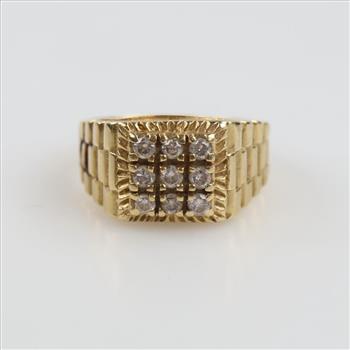 14kt Gold Diamond Signet Ring