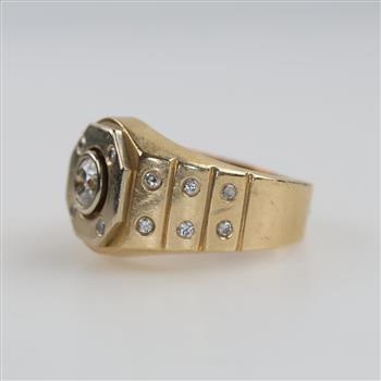 14kt Gold Diamond Signet Ring