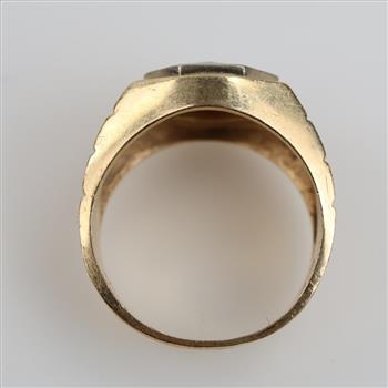 14kt Gold Diamond Signet Ring