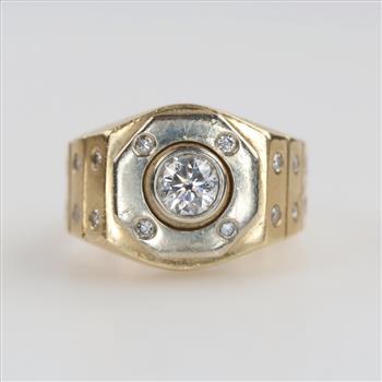 14kt Gold Diamond Signet Ring