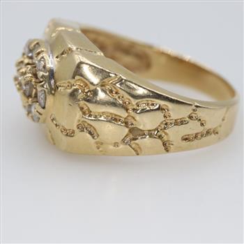 14kt Gold Diamond Signet Ring