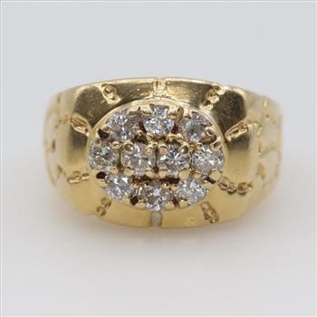 14kt Gold Diamond Signet Ring