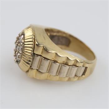 14kt Gold Diamond Signet Ring