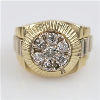 14kt Gold Diamond Signet Ring