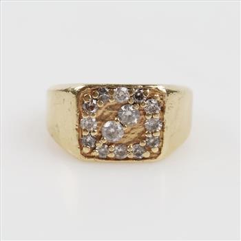 14kt Gold Diamond Signet Ring