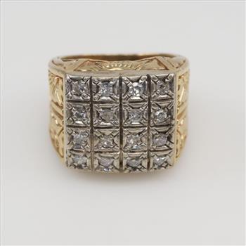 14kt Gold Diamond Signet Ring