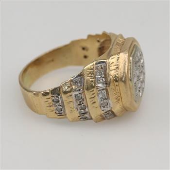 14kt Gold Diamond Signet Ring