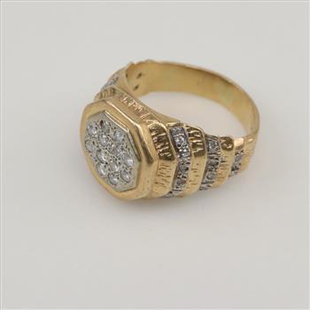 14kt Gold Diamond Signet Ring