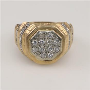 14kt Gold Diamond Signet Ring