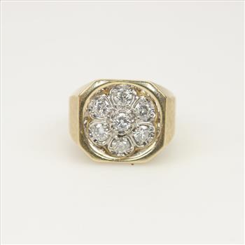 14kt Gold Diamond Signet Ring