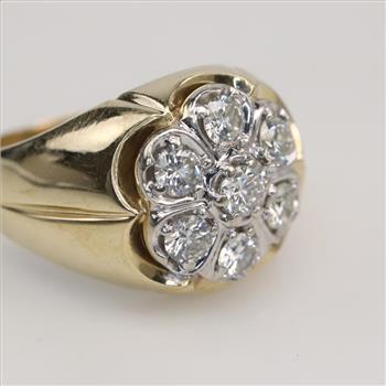 14kt Gold Diamond Signet Ring