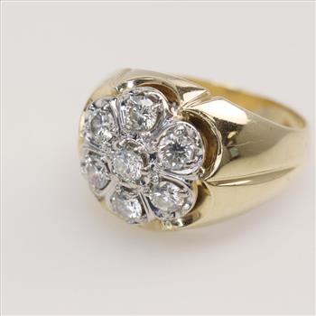 14kt Gold Diamond Signet Ring