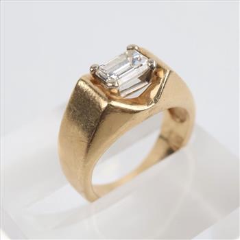 14kt Gold Diamond Signet Ring