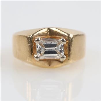 14kt Gold Diamond Signet Ring