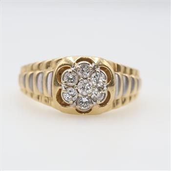 14kt Gold Diamond Signet Ring