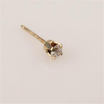 14kt Gold Diamond Single Earring