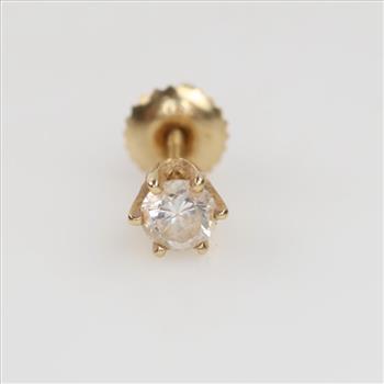 14kt Gold Diamond Single Stud Earring