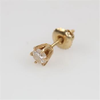 14kt Gold Diamond Single Stud Earring