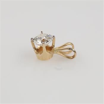 14kt Gold Diamond Solitaire Pendant