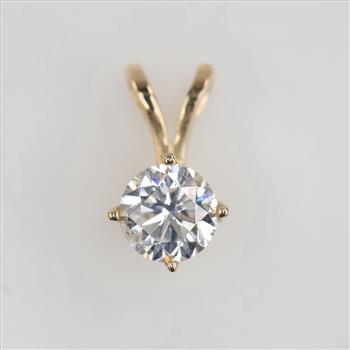 14kt Gold Diamond Solitaire Pendant