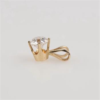 14kt Gold Diamond Solitaire Pendant