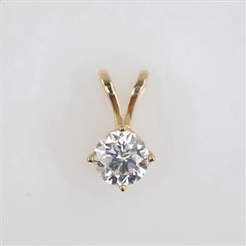 14kt Gold Diamond Solitaire Pendant