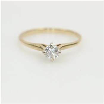 14kt Gold Diamond Solitaire Ring