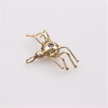 14kt Gold Diamond Spider Pendant