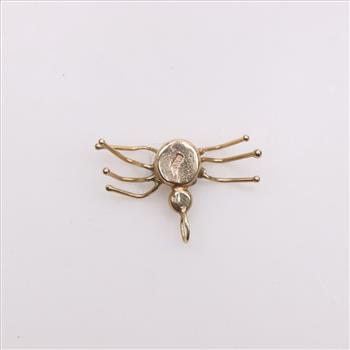 14kt Gold Diamond Spider Pendant