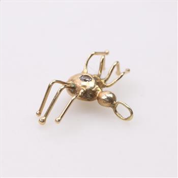 14kt Gold Diamond Spider Pendant