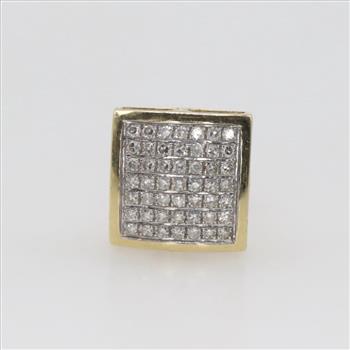14kt Gold Diamond Square Earring