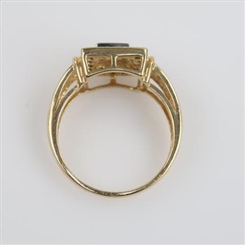 14kt Gold Diamond Square Signet Ring