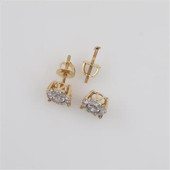 14kt Gold Diamond Stud Earrings