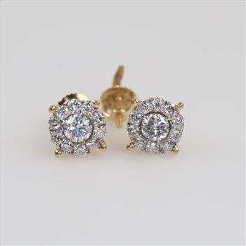 14kt Gold Diamond Stud Earrings