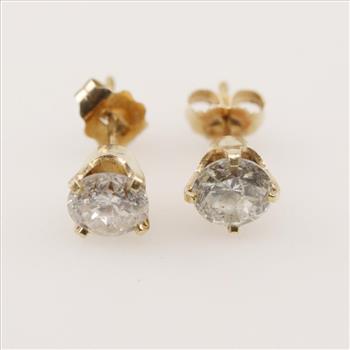 14kt Gold Diamond Stud Earrings