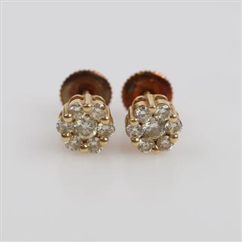 14kt Gold Diamond Stud Earrings